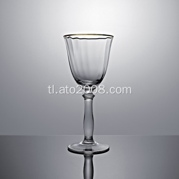 Ang gintong rimmed crystal wine glass set